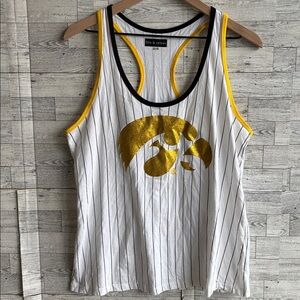 Iowa Hawkeyes Vintage Tank Top‎ Jersey stripes baseball women's large